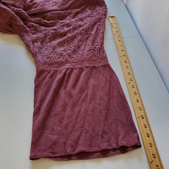 Torrid Peplum Bell Sleeve Top Size 6X Stretch Lace Knit Bodice Fairycore Tunic - Picture 12 of 15